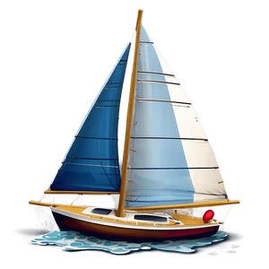Detailed Sailboat Illustration PNG 4 PNG