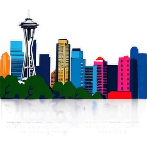 Detailed Seattle Skyline Architecture Png Pjp PNG Image