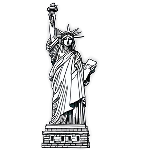 Detailed Statue Of Liberty Sketch Png 05242024 PNG Image