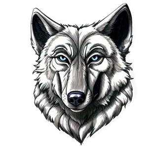 Detailed Wolf Head Sketch Png Seq PNG Image