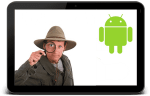 Detective Inspecting Android Character PNG with transparent background