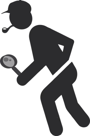 Detective Silhouettewith Magnifying Glass PNG Image