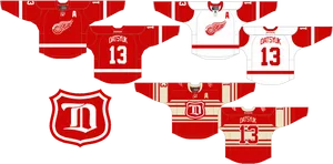 Detroit_ Red_ Wings_ Jerseys_and_ Logo PNG Image