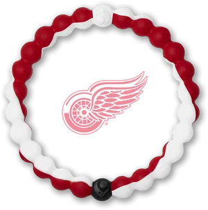 Detroit Red Wings Logowith Hockey Puck Necklace PNG Image