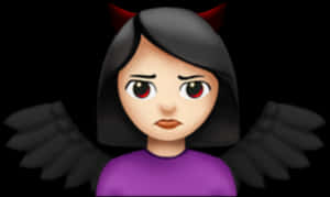 Devil Horned  Emoji  Girl with  Wings PNG