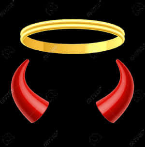 Devil Hornsand Halo Graphic PNG image with transparent background