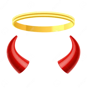 Devil Hornsand Halo Graphic PNG Image