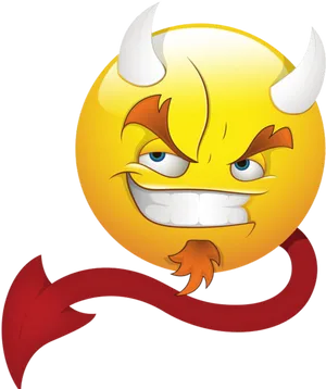 Devilish Emoji Grin PNG Image