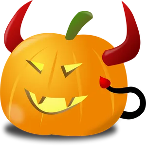 Devilish Pumpkin Cartoon Vector PNG Image