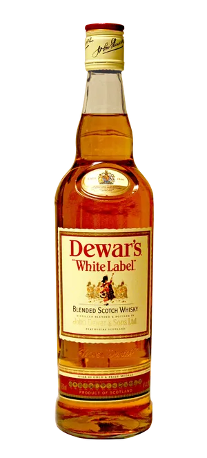 Dewars White Label Scotch Whisky Bottle PNG Image