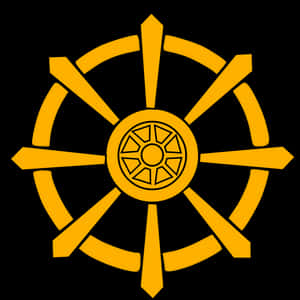 Dharmachakra Symbol Buddhism PNG with transparent background