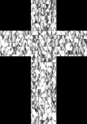 Diamond Faceted Cross Pattern PNG image with transparent background