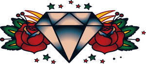 Old School Tattoo Diamond Polynesia Beautiful Diamonds - Design Tattoo Diamond Rose, HD Png Download PNG image with transparent background