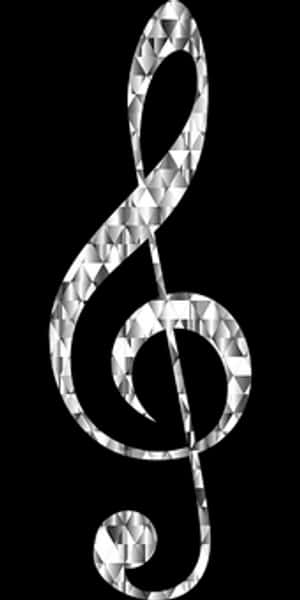 Diamond Treble Clef Symbol PNG image with transparent background