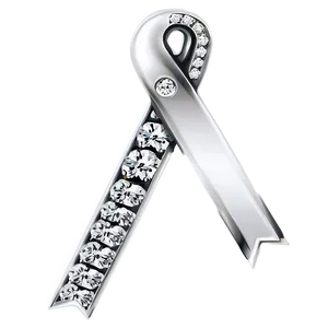 Diamond White Ribbon Charm Png Qye PNG Image