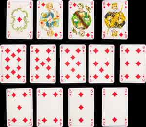 Diamonds Suit Playing Cards PNG image with transparent background