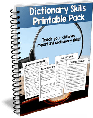 Dictionary Skills Printable Pack Cover PNG image with transparent background