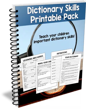 Dictionary Skills Printable Pack Cover PNG Image