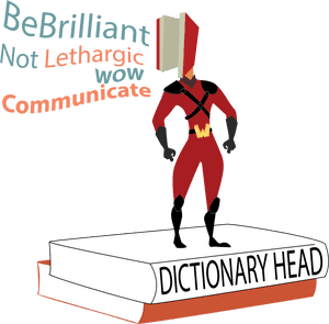 Dictionary Superhero Standing On Book PNG image with transparent background