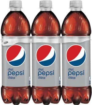 Diet Pepsi Bottles Row PNG Image