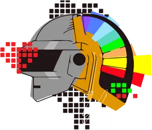 Digital Art Deco Knight Helmet PNG Image