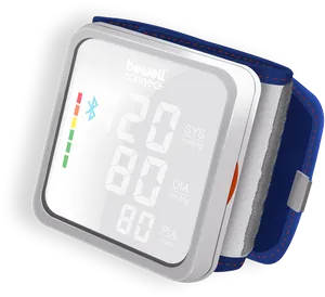 Digital Blood Pressure Monitor Display PNG Image