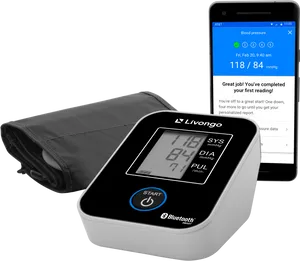 Digital Blood Pressure Monitorand Smartphone App PNG Image