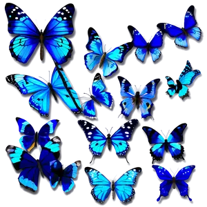 Digital Blue Butterflies Png 06132024 PNG Image