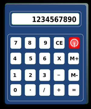 Digital Blue Calculator Display PNG image with transparent background