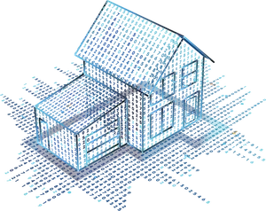 Digital Blueprint House Construction PNG Image