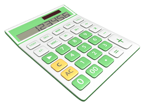 Digital Calculator Isometric View PNG image with transparent background