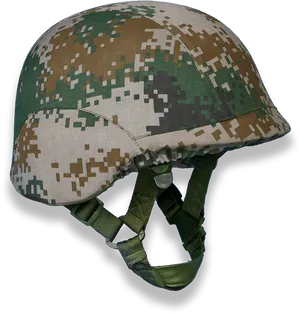 Digital Camo Military Helmet PNG Image
