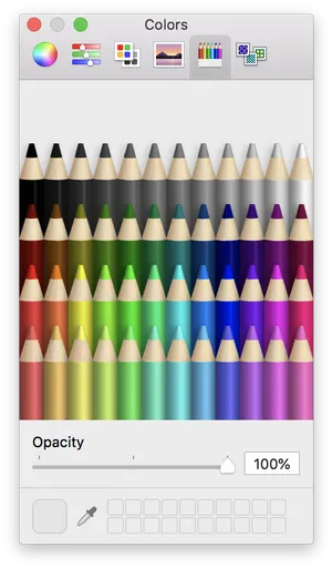 Digital Colored Pencils Interface PNG Image