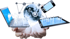 Digital Connectivity Concept PNG with transparent background