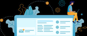 Digital Content Management Illustration PNG
