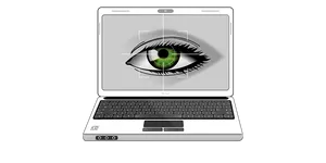 Digital Eye Surveillance Laptop PNG Image