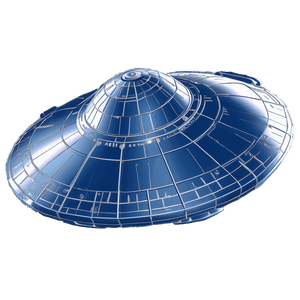 Digital Flying Saucer Blueprint PNG 06202024 PNG
