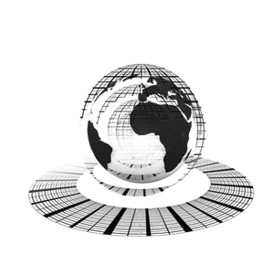 Digital Globe Black Background PNG Image