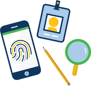 Digital Identity Verification Concept PNG image with transparent background