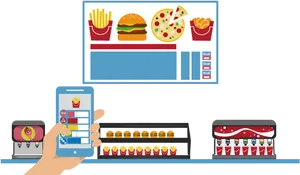 Digital Junk Food Ordering PNG Image