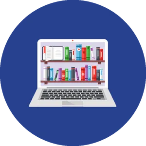 Digital Library Concept PNG Image