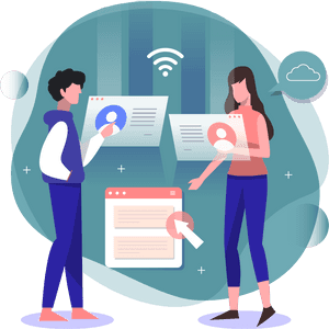 Digital Marketing Analysis Cartoon PNG with transparent background