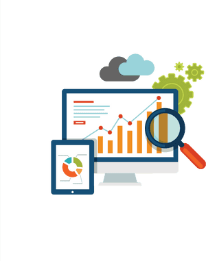 Digital Marketing Analytics Visualization PNG image with transparent background
