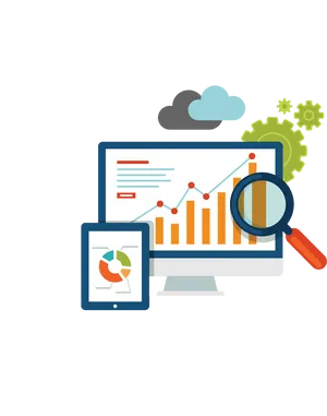 Digital Marketing Analytics Visualization PNG Image