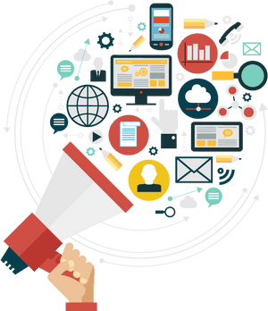 Digital Marketing Communication Concept PNG with transparent background