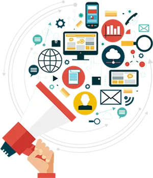 Digital Marketing Communication Concept PNG Image