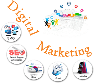 Digital Marketing Components Illustration PNG with transparent background
