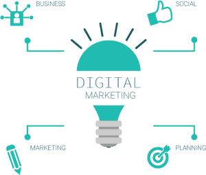 Digital Marketing Concept Illustration PNG with transparent background