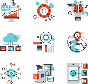 Digital Marketing Concepts Icons PNG with transparent background