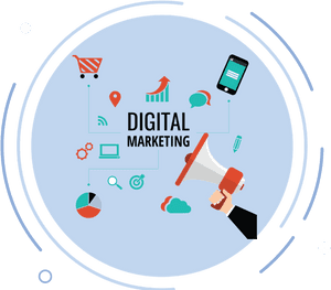 Digital Marketing Concepts Illustration PNG with transparent background